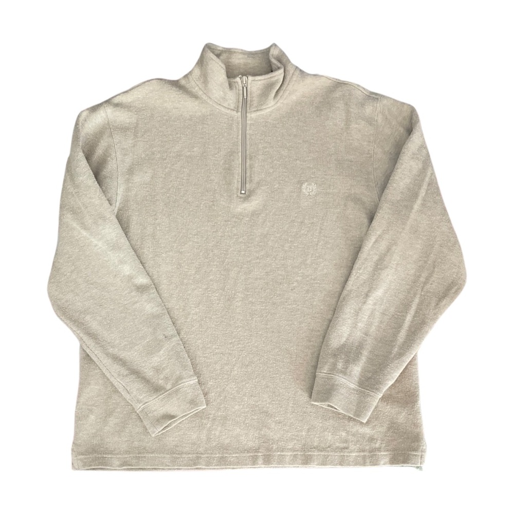 Chaps 1/4 Zip Sweatshirt Relaxed Fit Men’s Size Medium - Cream